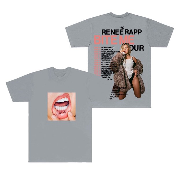 Renee Rap Bite Me Merch Camisetas Cuello redondo Manga corta Mujeres Hombres HipHop Streetwear Tee