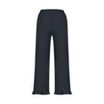 thumbnail image 5 of Mgmyaa Womens Casual Pants Elastic Waist Straight Leg Lounge Pants Summer Ruffle Trouser with Pockets, 5 of 6