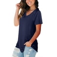 thumbnail image 3 of Women's T Shirt V-Neck Short Sleeve Shirt Classic-Fit Casual Breathable Tee Summer Basic Tops, 3 of 4