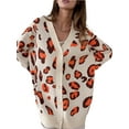 thumbnail image 1 of hirigin Women’s Button Down Cardigan, Long Sleeve V Neck Leopard Print Oversized Sweater, 1 of 3