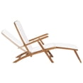 thumbnail image 3 of vidaXL Solid Teak Wood Deck Chair with Cushion Cream White/Dark Gray Seating, 3 of 6