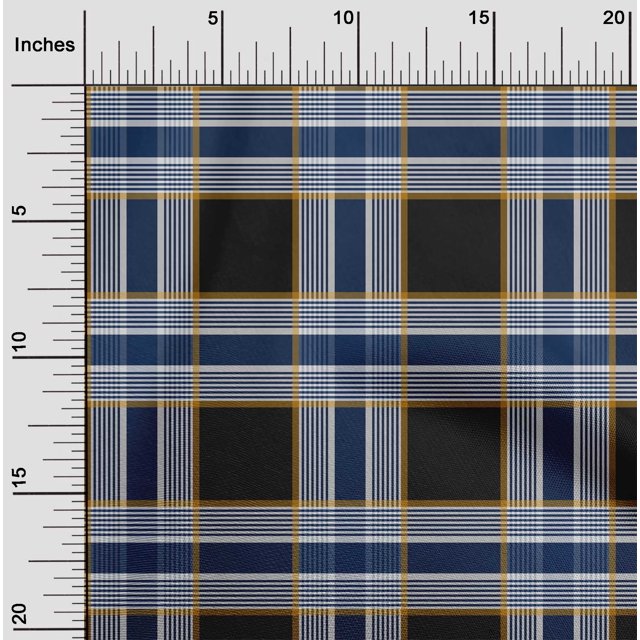 oneOone Silk Tabby Fabric Madras Check Printed Fabric 1 Yard 42 Inch Wide
