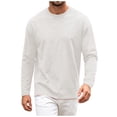 thumbnail image 3 of Hudaneo Mens Lightweight Cotton Long Sleeve Tee Crew Neck Casual Basic Top, S-3XL, 3 of 9