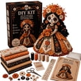 thumbnail image 2 of DIY Butterfly Soul Patchwork Doll Sewing Kit, Sugar Skull Fairy Fabric Doll Making Supplies, Complete Embroidery Craft Set for Adults Beginners, Day of The Dead Handmade Decor Gift 20cm, 2 of 4