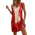 thumbnail image 2 of Guieoi Womens Dresses Plus Size Summer Sleeveless V-Neck Casual Dress with Pockets, Loose-Fit Casual Red XXXL, 2 of 7