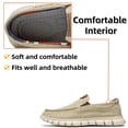 thumbnail image 3 of Mens Canvas Loafers Fashion Casual Breathable Lightweight Slip on Shoes Comfortable Walking Outdoor Driving Shoes White 8.5 US, 3 of 6