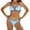 AB256 Light Blue, variant on Fashion Swimwear For Women Color Block Suspender Front Bow Tie Design Bikini Tops And Bottom Set Stylish Casual Ladies Beach Pool Party Wear Blue Size M