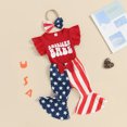 thumbnail image 3 of Okbabeha Baby Girl 4th of July Outfit 3 6 9 12 18 Months Letter  one-piece  Romper+StripeStar Flag Flare Pants Headband Set, 3 of 7