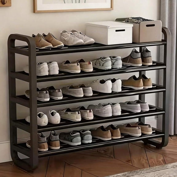 Metal Shoe Rack, Freestanding Shoe Storage Organizer for Entryway Hallway Bedroom
