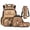 Orange Cute Capybara, variant on Pzuqiu Dachshund Dog 4-Piece Girls Backpack Set-17 Inch Large Capacity Backpack with Lunch Box Pencil Case Water Bottle Holder,Suitable for Elementary Middle School Back to School