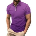 thumbnail image 1 of Birdeem T-Shirt Décontracté Imprimé à Manches Courtes Col Rabattu avec Fermeture Éclair pour Hommes, 1 of 8