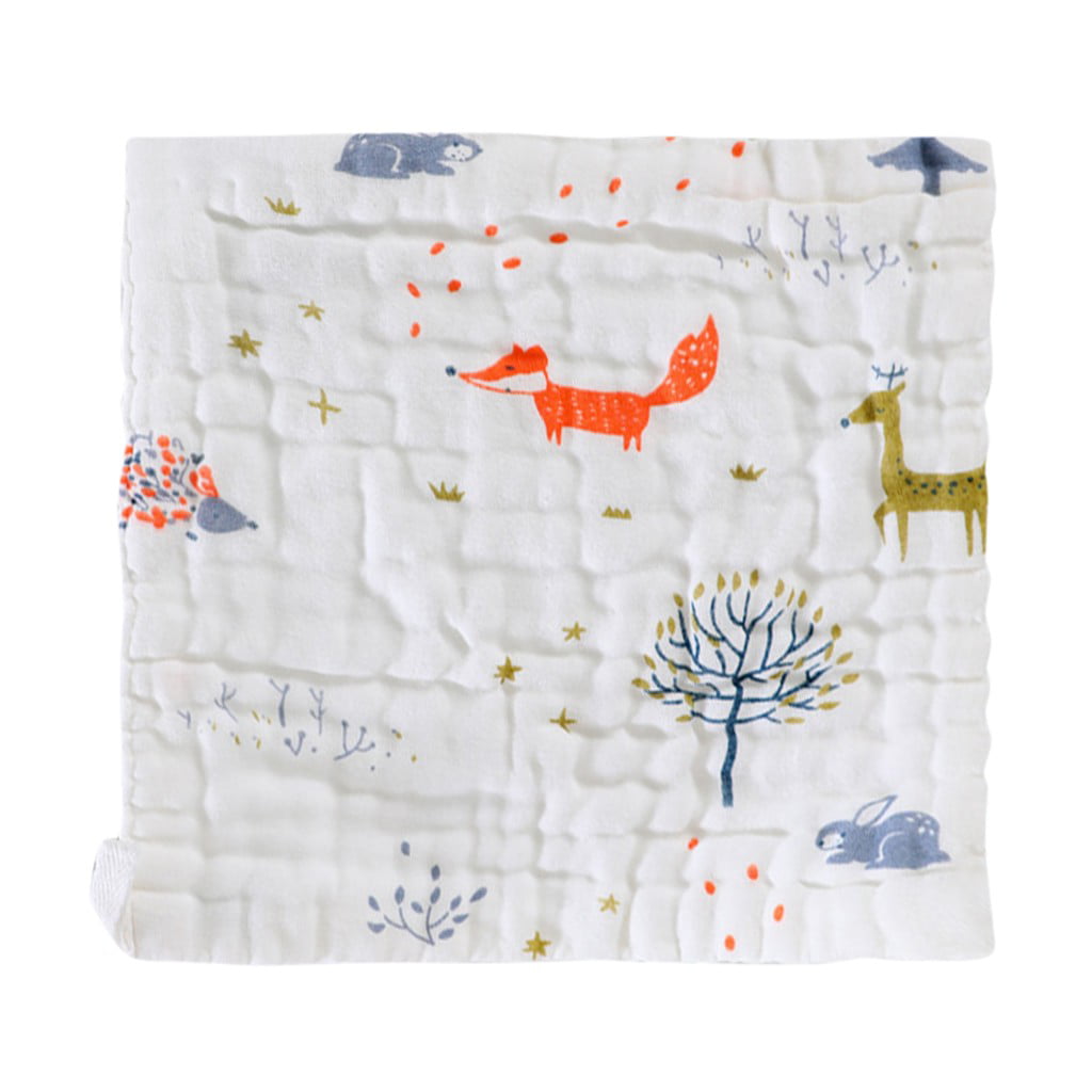 6 Layer Baby Bibs Cotton Soft Saliva Handkerchief Toddler Feeding Burp Towel US 