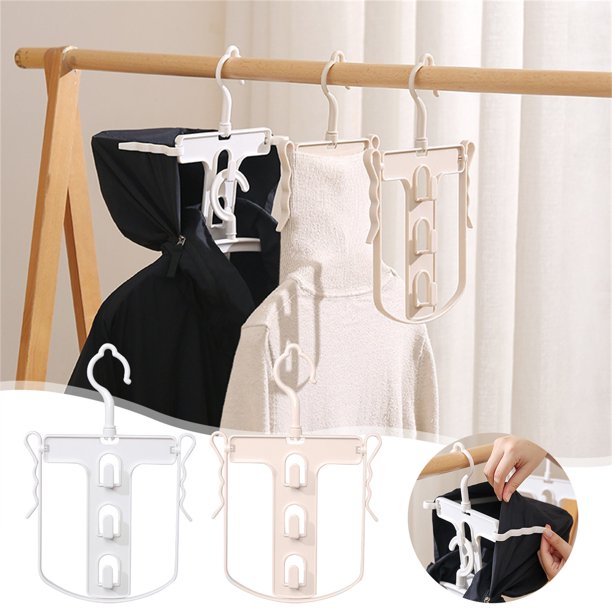 Ganfancp Inicio Balcón Secado Sudadera con Capucha Percha Cuello Alto Antideslizante Plegable Clip Multifuncional para Sombreros Percha Multicapa Ofertas y Liquidaciones Percha Plegable*1