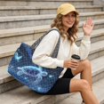 thumbnail image 4 of FOR U DESIGNS Galaxy Turtle Butterfly Print Quilted Tote Bag for Women, Reversible Two Tone Tote Handbag with Side Pockets, Lightweight Top Handle Bag for School 2026, 4 of 6