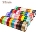 thumbnail image 1 of Cintas de satén de 25 mm y 25 yardas para envolver regalos de bodas, fiestas y Navidad, hacer moños, accesorios decorativos para manualidades, 1 of 5