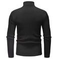 thumbnail image 3 of FINALGANG Mens Solid Color Cable Knit Turtleneck Sweater Long Sleeve Ribbed Hem Slim Fit Jumpsuit For Daily Wear Business Casual Black XXL, 3 of 3