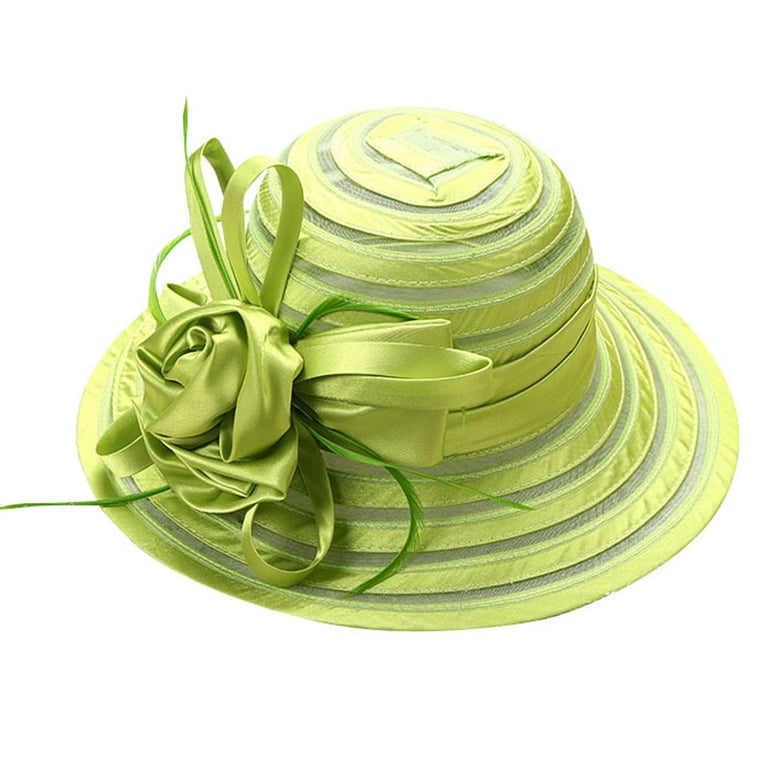 Women\'s Kentucky Hat Wide Brim Green Kentucky Derby Hat. Ivory Hat. Green Hat. Derby Hat. Royal  main image 2