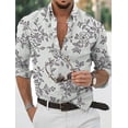 thumbnail image 1 of Camisa de hombre Camisa gráfica Camisa hawaiana Camisa con hojas dobladas Casual Diario Manga larga Estampado Ropa Ropa Deportiva Moda Diseñador, 1 of 6