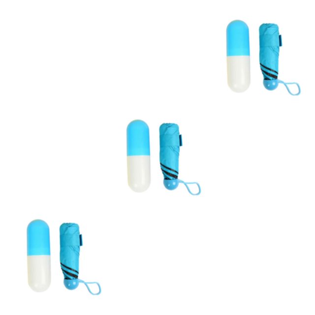Injueey Paraguas de bolsillo plegable ligero y resistente para aventuras al aire libre Paraguas plegable con protección Azul cielo con caja de Type1 NO1
