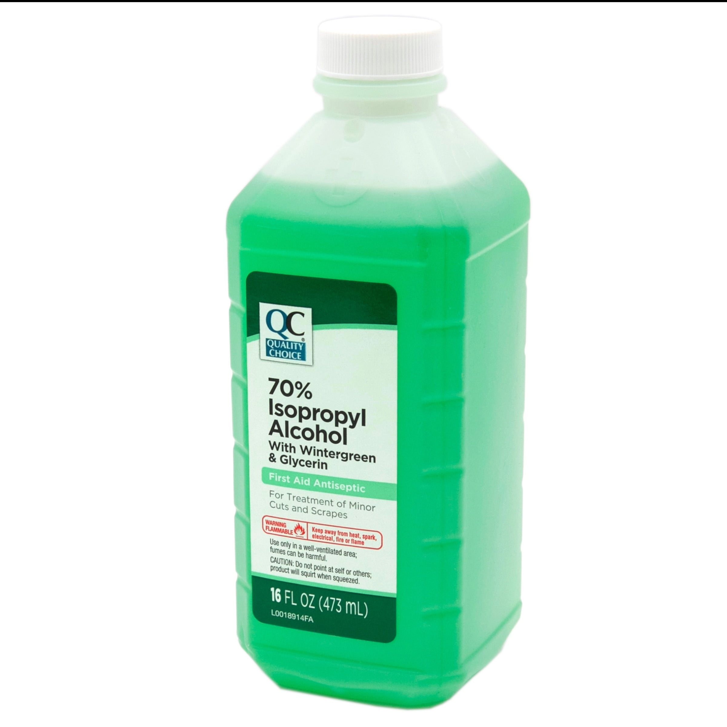 Quality Choice 70% Isopropyl Alcohol First Aid Antiseptic with Wintergreen & Glycerin, 16 FL OZ - 5 Pack