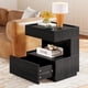 thumbnail image 5 of Mesa de Noche Tribesigns Negra con LED y 2 Cajones de Madera, 5 of 8