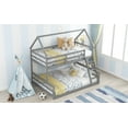 thumbnail image 4 of EUROCO Pine Wood Twin over Full Bunk Bed, House-Shaped for Kids Teens Bedroom, Gray, 4 of 15