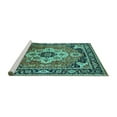 thumbnail image 2 of Ahgly Company Machine Washable Indoor Rectangle Persian Turquoise Blue Traditional Area Rugs, 2' x 3', 2 of 4