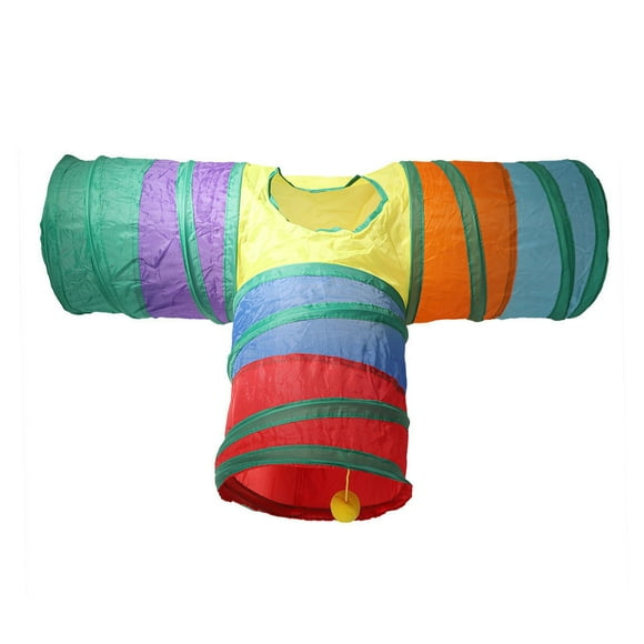 Labymos Indoor Cat Tunnel 3 Way Pet Play Tunnel Collapsible Tunnel Tube Kitty Tunnel Peek