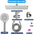 thumbnail image 3 of Shower Head 8" High Rain Showerhead Combo Pressure Rainfall & 4Modes Shower Heads with Handheld Shower Head Attached, 60 Inch Hose,304 Stainless Steel,Silver, 3 of 6