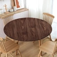 Brown Wood Grain Round Fitted Tablecloth with Elastic Edge,Water ...