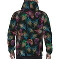 thumbnail image 7 of Naloa Feathers And Butterflies Men's Casual Hooded Collar Drawstring Hoodies Pullover Sweatshirts Casual Long Sleeve Shirts-Large, 7 of 7