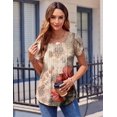 thumbnail image 3 of Zeagoo Women Casual T-Shirts Loose Petal Short Sleeve Tops Tunic Babydoll Floral Printed Flowy Summer Blouses, 3 of 6