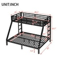 thumbnail image 3 of Miniyam Twin XL Over Queen Metal Bunk Bed with Guardrail and Ladders, Space-Saving Frame, White, 3 of 9