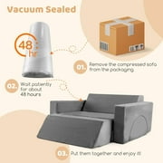 OLAKIDS Modular Kids Play Couch, 8PCS Toddler Sectional Sofa Building Fort for Playroom, Bedroom, Imaginative Convertible Floor Cushion, Foam Set for Boys and Girls (Grey)