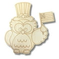 thumbnail image 2 of Unfinished Wood Etched Patriotic Owl Shape 7" / 1/8", 2 of 2