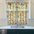 thumbnail image 3 of Fall Kitchen Curtains 36 Inch Short - 3 Panel Set, Autumn Harvest Print, Rod Pocket Window Treatment for Thanksgiving, Farmhouse, Cafe, Living Room - Machine Washable, 3 of 6