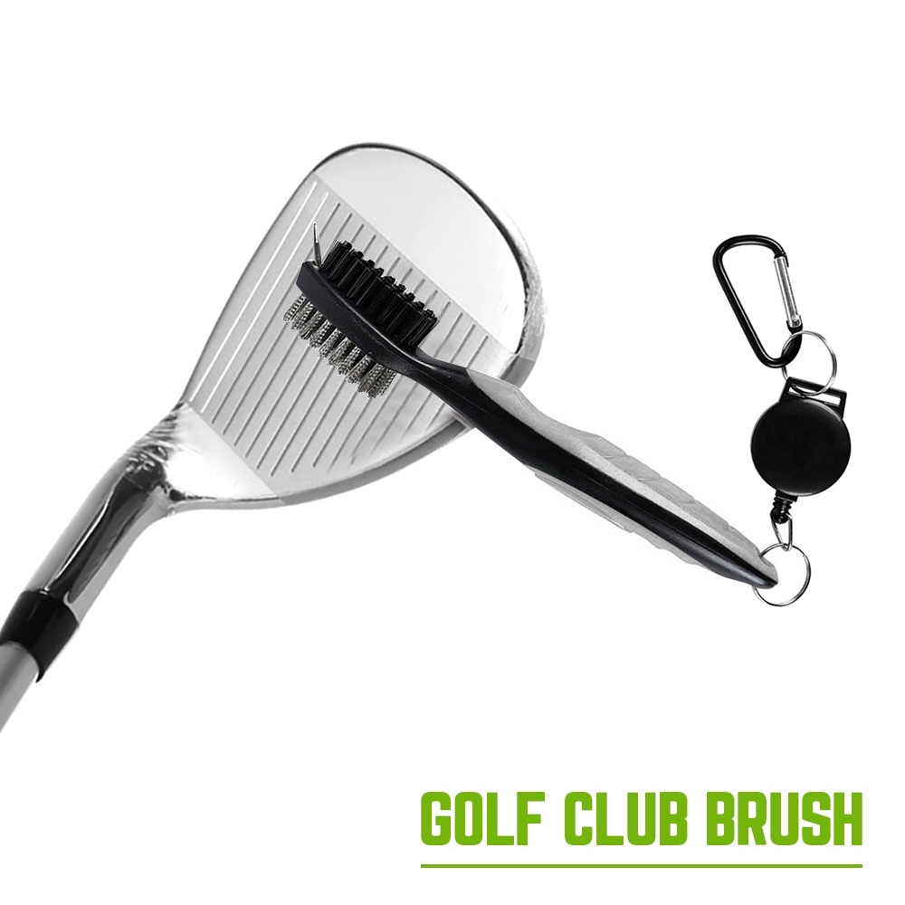 Golf Club Brush and Groove Cleaner Dual Sided Nylon & Steel Brush with