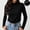 Black, variant on Womens Turtleneck Shirts Long Sleeve Ruffle Neck Slim Fitted Casual Basic Tight Tops