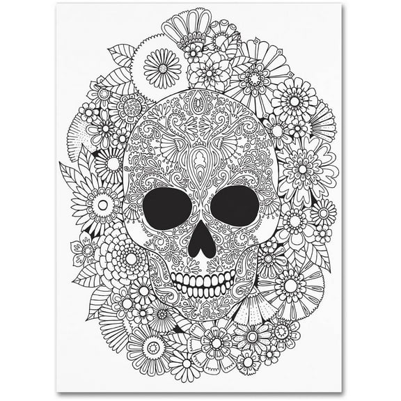 Trademark Fine Art "Sugar Skull Wreath" Canvas Art by Hello Angel