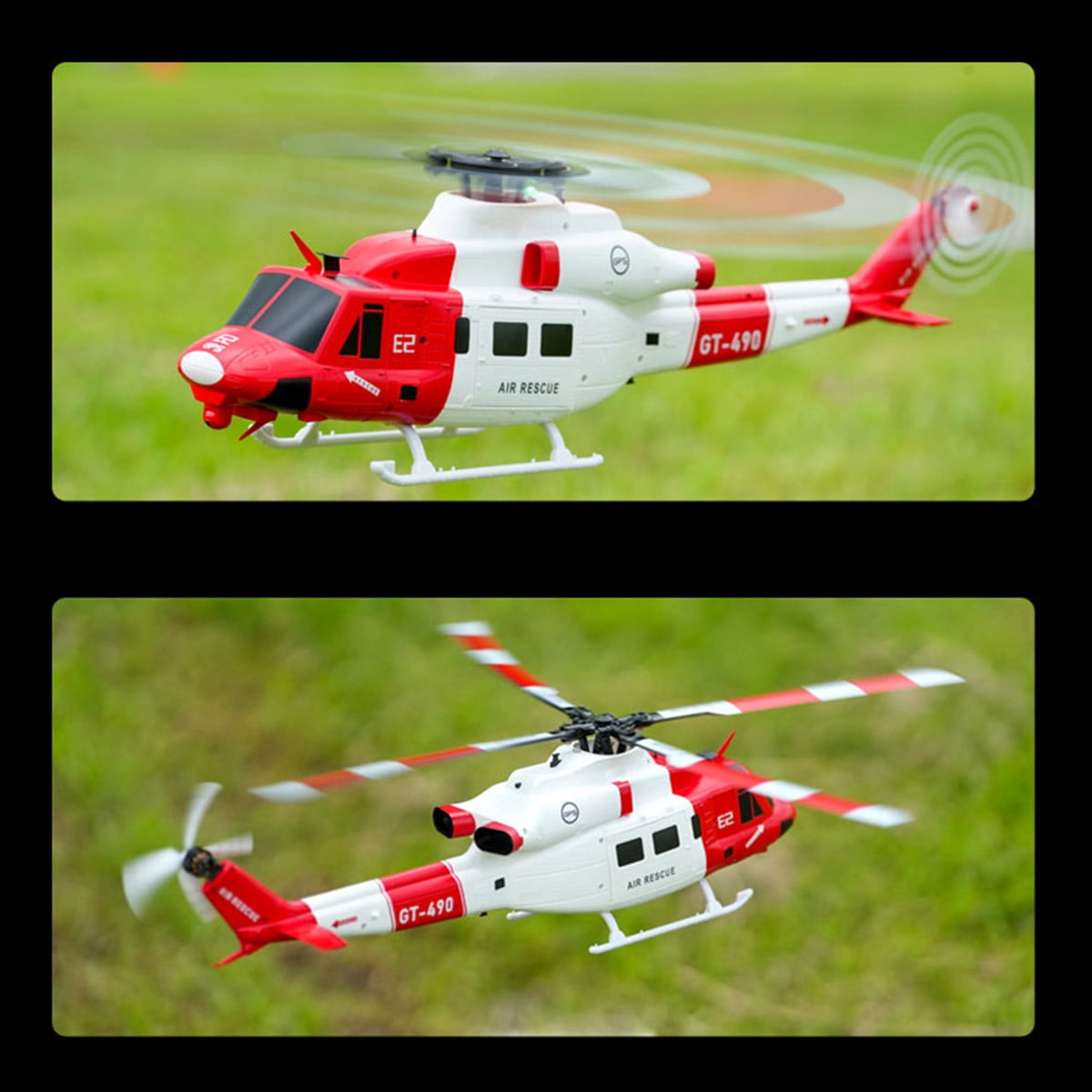 Remote Control Helicopter with GPS, E2 UH-1Y 2.4G 6CH Dual Brushless Direct Drive RC Simulation Helicopter Model with Lidar Positioning, Military RC Aircraft Outdoor
