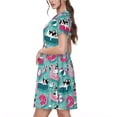 thumbnail image 2 of Balery Dogs With Swimming Vestidos sueltos de manga corta para mujer, vestidos de verano 2025, vestidos casuales de corte A con vuelo., 2 of 6