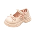 thumbnail image 2 of Girls Mary Jane Dress Shoes Bow Pearls Decor Round Toe Platform Shoes Kids Cute Sweet Comfy Hook and Loop Footwear White 1.5 Big Kids, 2 of 7