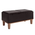 thumbnail image 3 of Convenience Concepts Designs4Comfort Brentwood Storage Ottoman with Reversible Trays, Espresso Faux Leather/Brown, 3 of 7