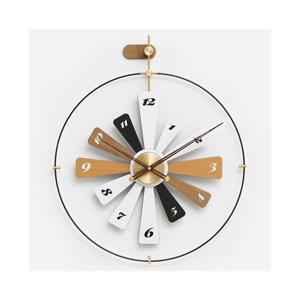 Reloj de pared grande de 60 cm, redondo, silencioso, sin tictac, colgante, decoración creativa, reloj de pared ligero de lujo for sala de estar.