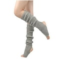 thumbnail image 2 of QLEICOM Leg Warmers,Socks for Women,Solid Color Dance Footless Tights with Knit Convertible for Dance and Yoga Stirrup Leg Warmers Provide Ankle Coverage and Stretch Comfortable Gray, 2 of 4