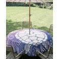 thumbnail image 2 of Outdoor Tablecloth with Umbrella Hole Zipper Beach Sea Turtle Round Tablecloth 60" Waterproof Outside Table Cloth Abstract Gradient Colorful Coastal Waves Patio Table Cover Tablecloths for Picnic, 2 of 8