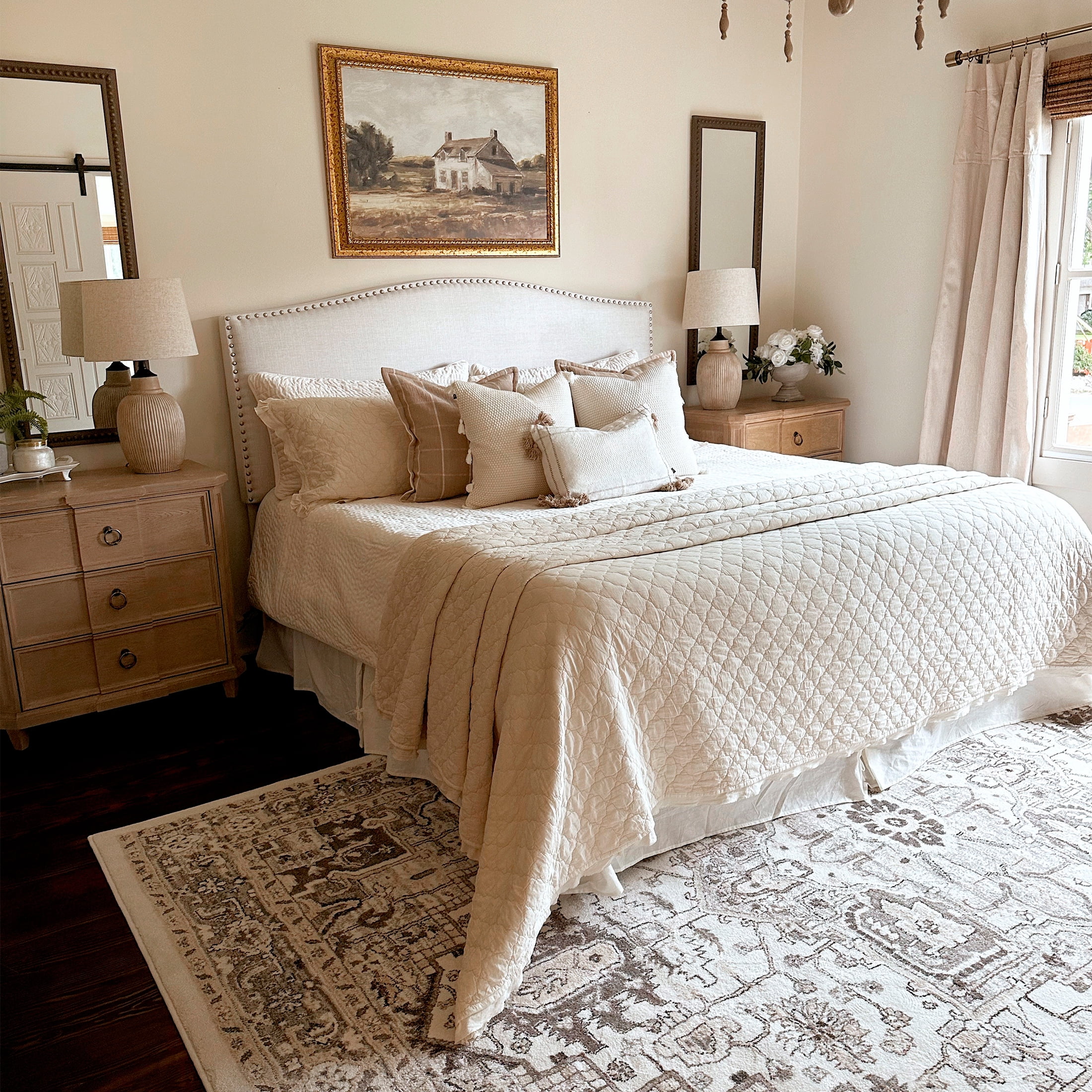 My Texas House Penelope Taupe 3-Piece Quilt Set, Full/Queen