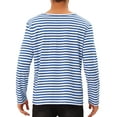 thumbnail image 3 of INSPIRE CHIC Striped T-Shirt for Men's Casual Crew Neck Long Sleeves Basic Tee Tops 2XL Blue White, 3 of 6