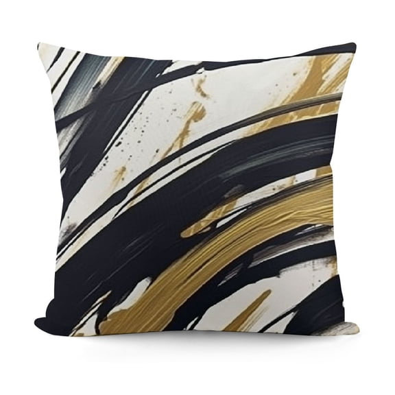 YINGXI Black Gold Throw Pillow Covers Abstract Ink Line Modern Decorative Couch Cushion Covers Minimalist Square Pillow Covers Home Decor for Sofa Bed Living Room 12x12in