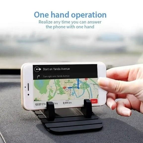 QHUDLV Black Car Dashboard Anti-Slip Mat - Rubber Mount Holder for Phones